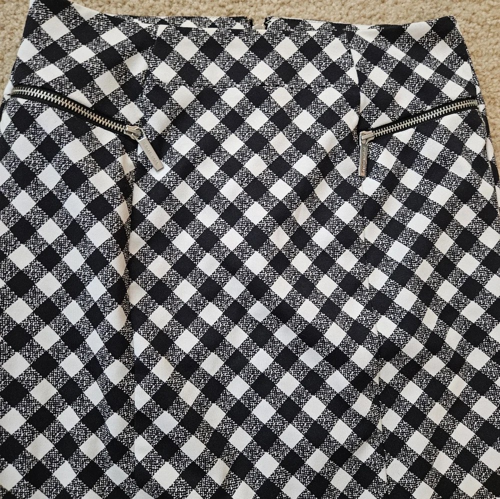 MICHAEL Michael Kors Black and White Checkered Women's Skirt Size 6 Six - Picture 8 of 16